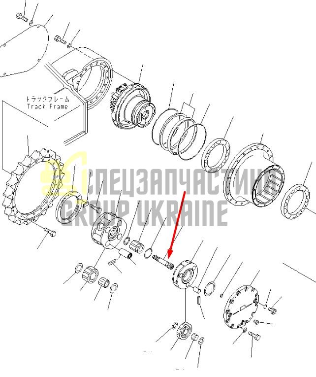 20Y-27-31140 Вал редуктора ходу Komatsu