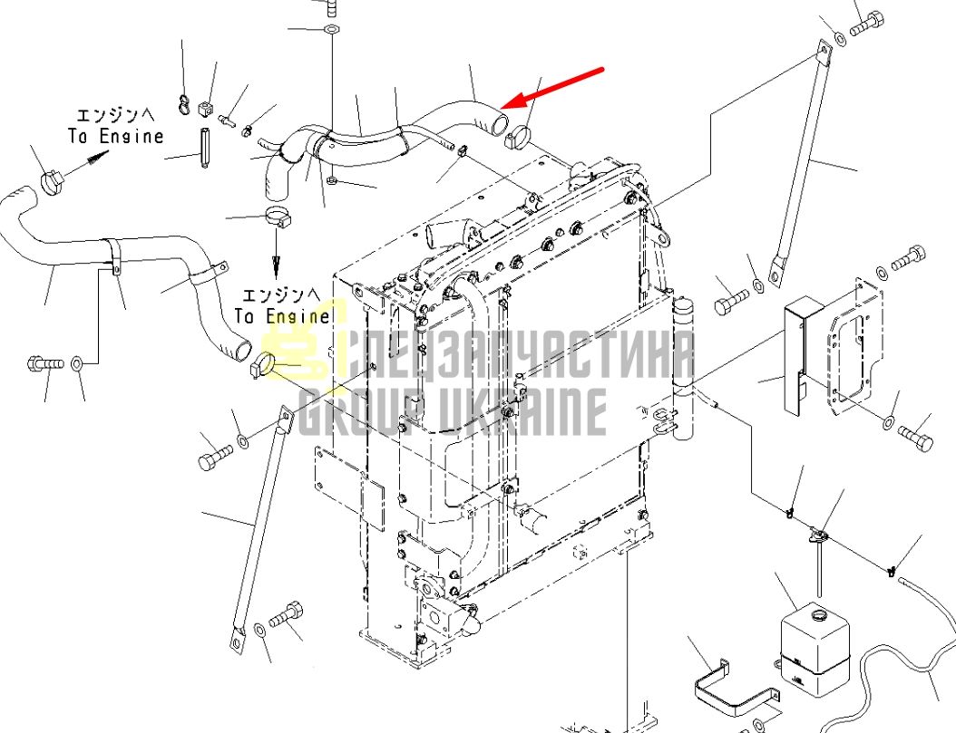 Придбати Komatsu 21K-03-72311 Патрубок для PC160, PC180, PC190