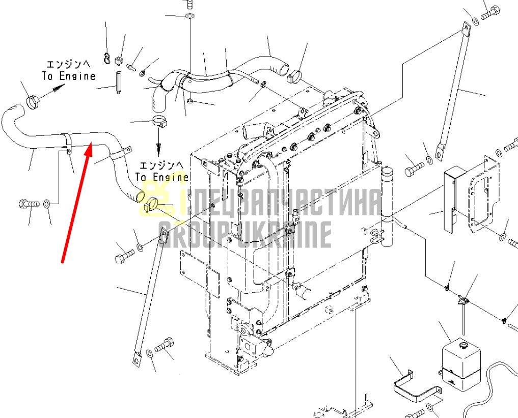 Придбати Komatsu 21K-03-72321 Патрубок для PC160, PC180, PC190