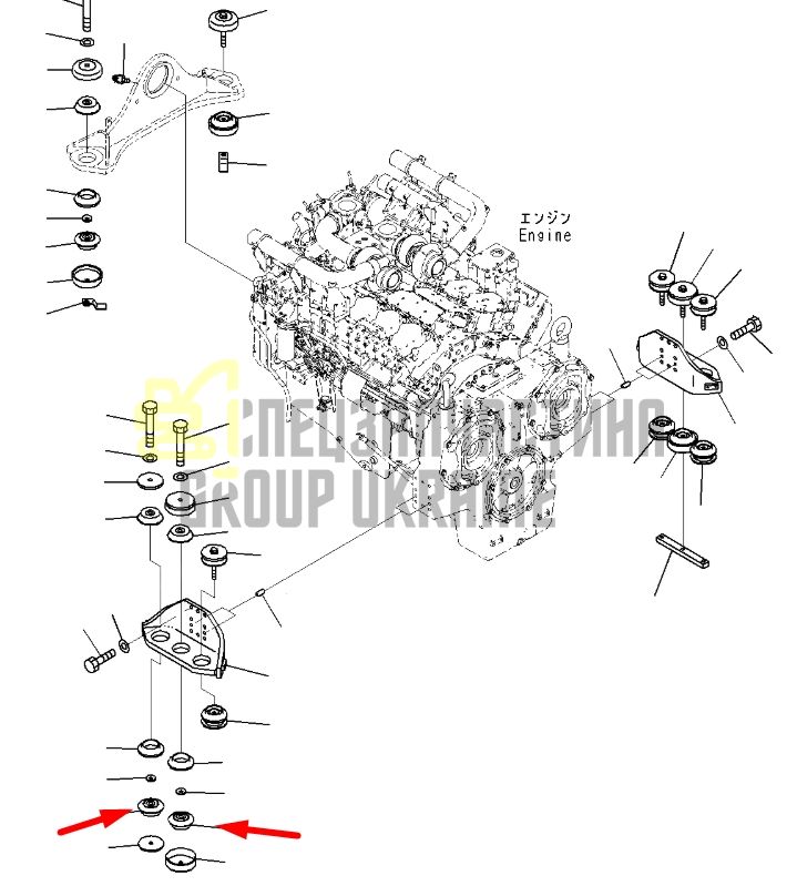 Купити Komatsu 21N-01-11120 Подушка двигуна для PC1250, PC600