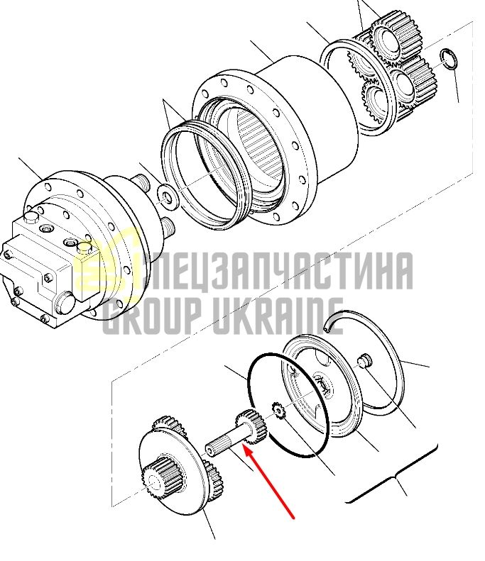 21W-09-R4340 Вал головної передачі KOMATSU PC88