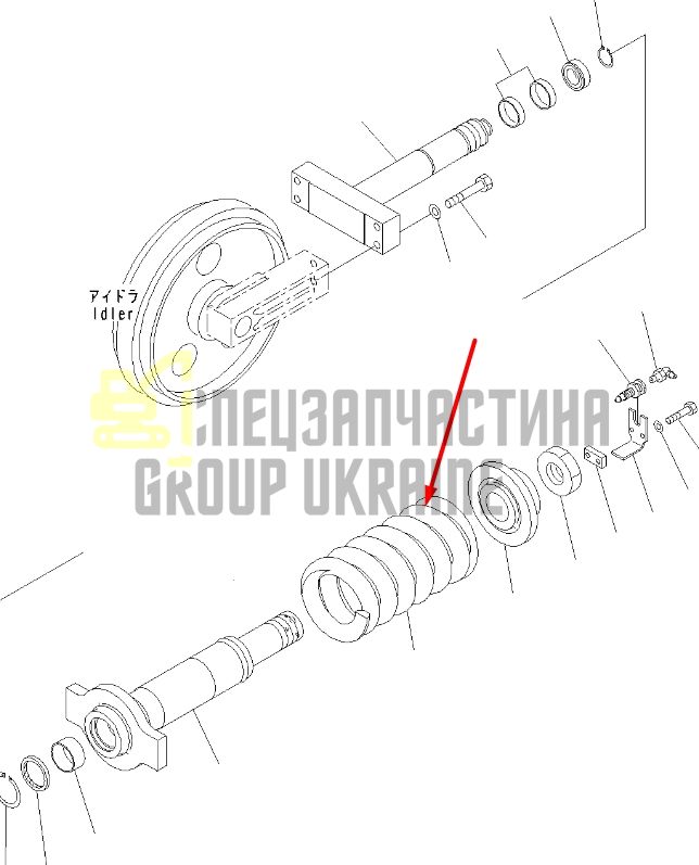 Komatsu 22U-30-K1010 Натягувач гусениці для PC228