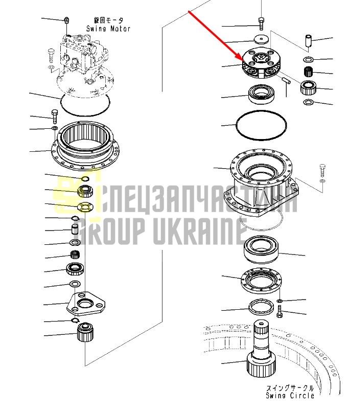 22U-26-21580 Друга планетарна передача KOMATSU PC200-7/-8