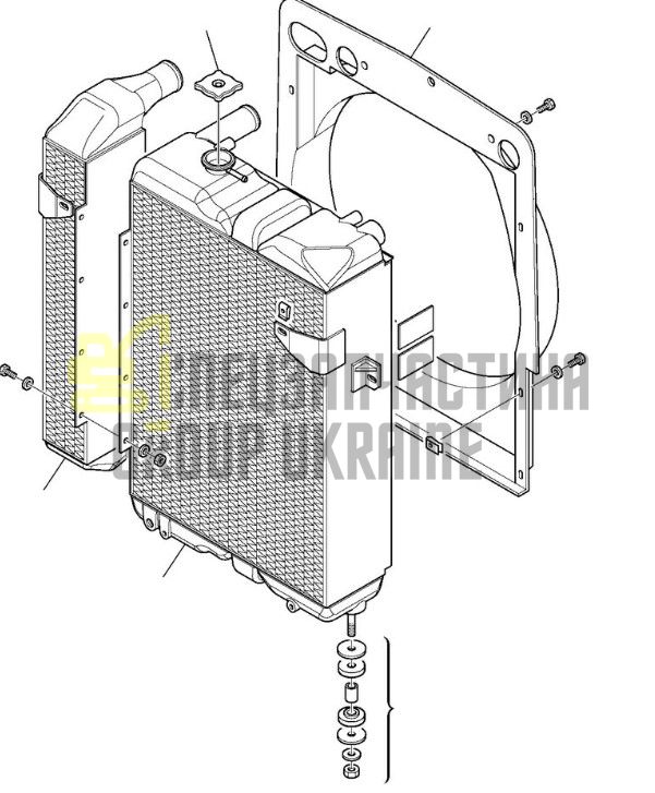 42N-03-11780 Радіатор охолодження двигуна KOMATSU WB93, WB97