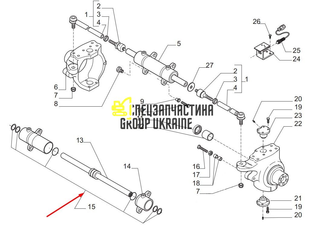 CA0049079 (049079) Ремкомплект циліндра Komatsu WB93/97-S/R