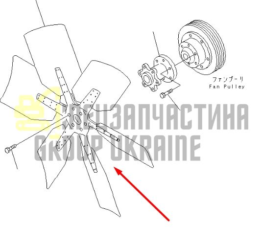 Купити Komatsu 600-633-0851 Крильчатка для двигуна D65A-8
