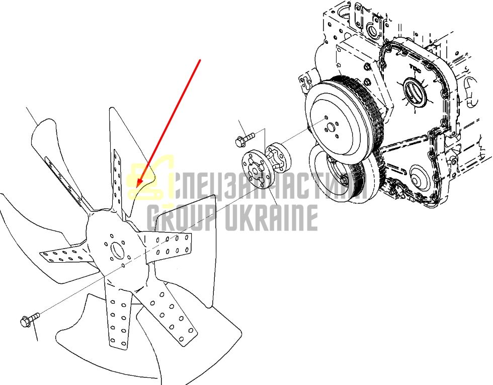 Купити Komatsu 600-635-7870 Крильчатка вентилятора PC300, PC350