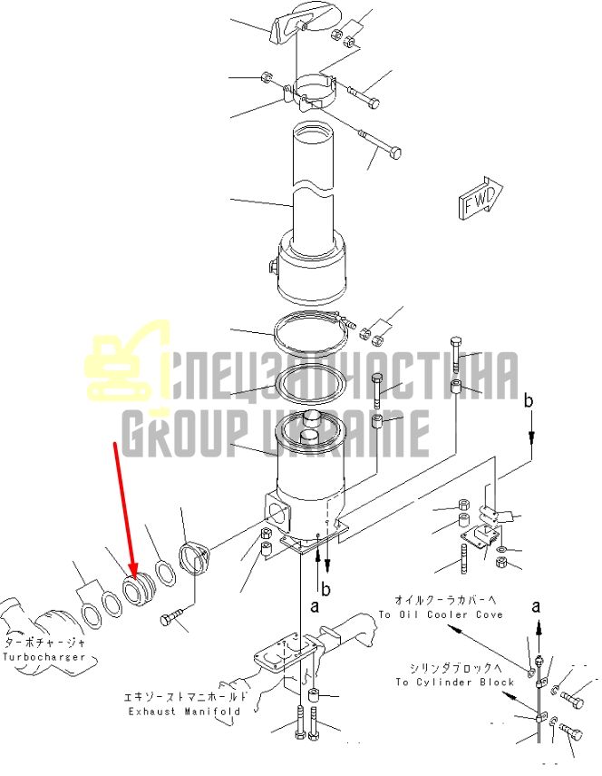 KOMATSU 6127-11-5460 Сполучний кронтштейн S6D155, SA6D155