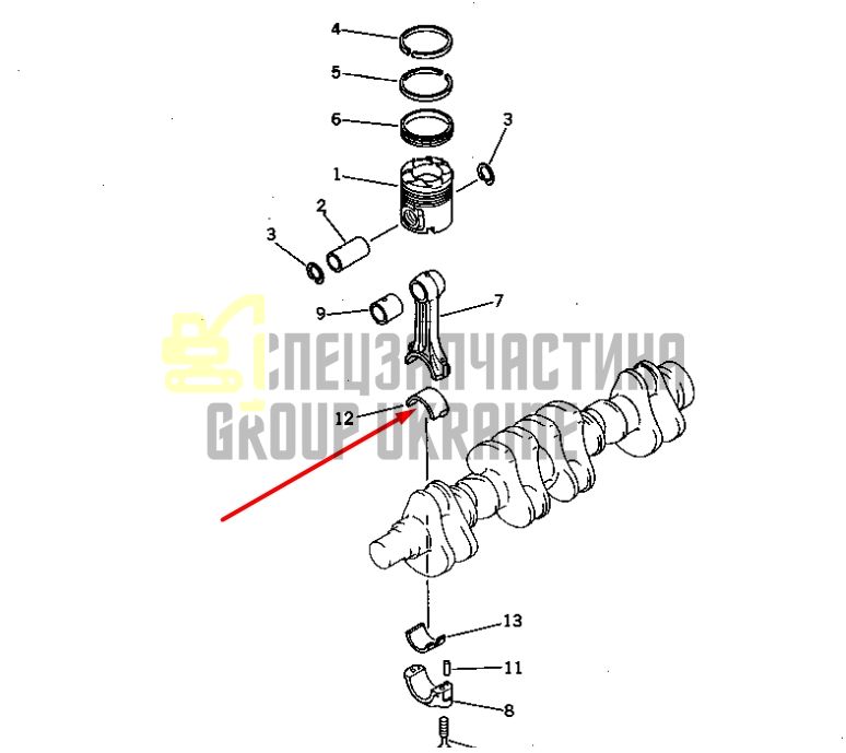 6151-31-3040 Вкладиш шатунний KOMATSU PC400