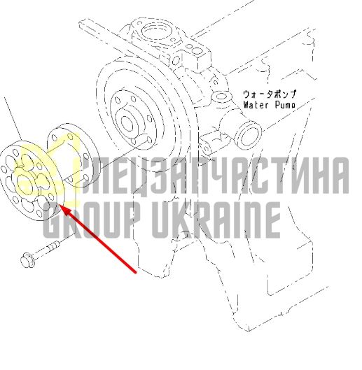 Придбати Komatsu 6206-61-3990 Проставка вентилятора для двигуна 6D95L екскаватор PC130F-7