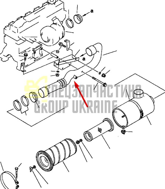 Купити Komatsu 6207-11-4882 Патрубок радіатора для PC200, PC210