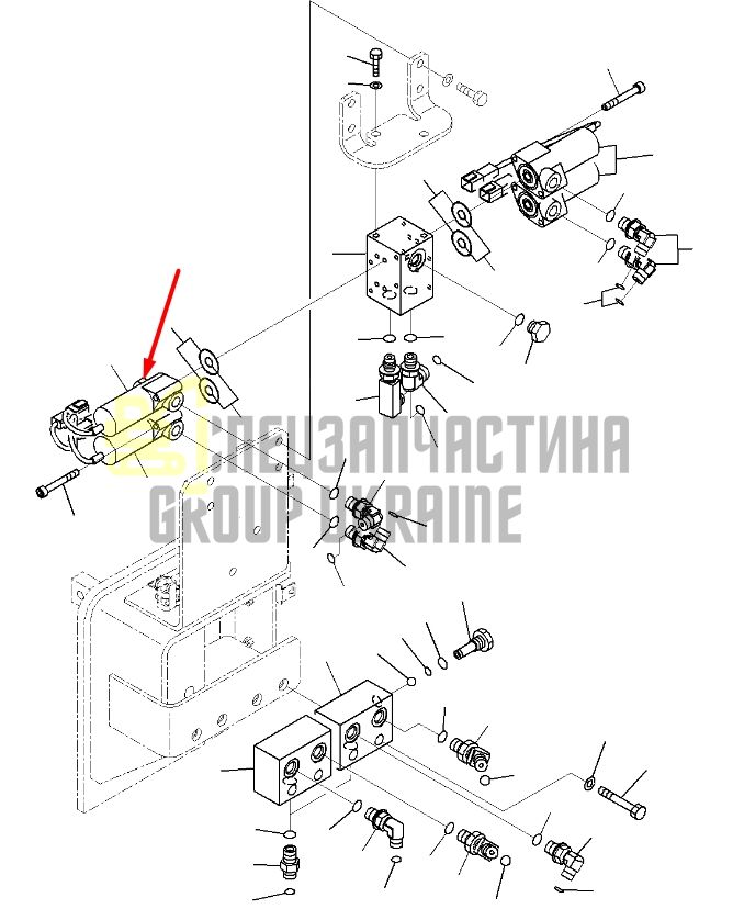Komatsu 702-21-07311 Електромагнітний клапан для PC210-10, PC360LC-10, PC490-10