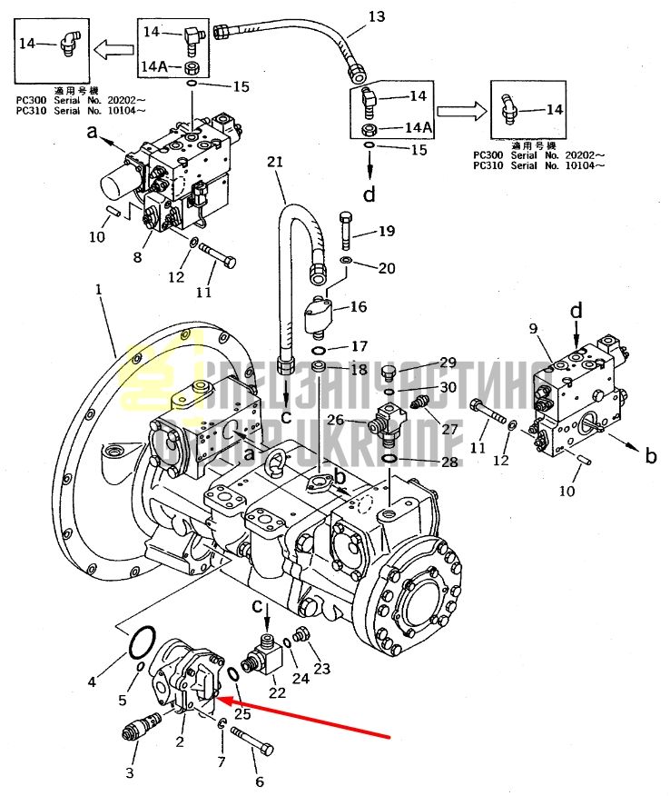 Komatsu 704-24-24401 НасофKomatsu 704-23-30601 Насос шестерний для HPV160с шестерний для PC60, PC70, PC80
