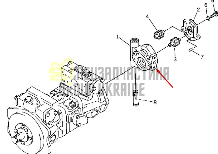 Komatsu 704-24-24401 Насос шестерний для PC60, PC70, PC80