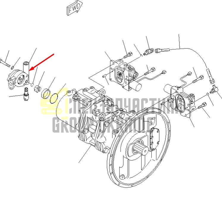 Komatsu 704-24-26430 Насос шестерний HPV132 Handok