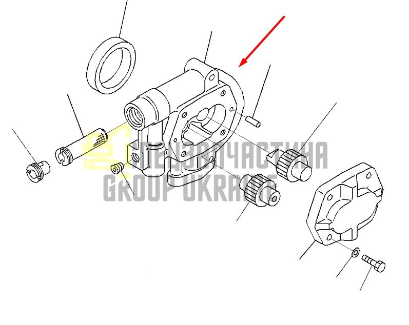 Komatsu 704-24-28230 Насос шестерний HPV90 Handok