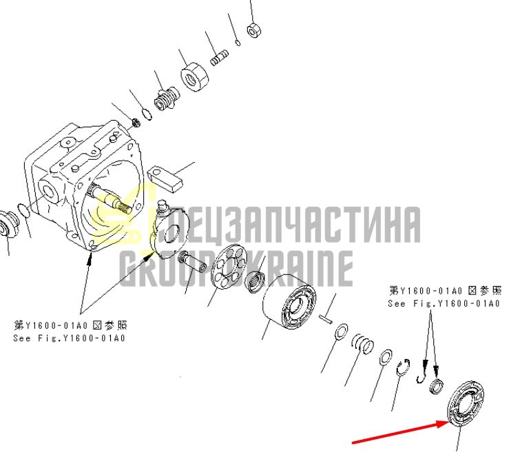Розподільна шайба 708-1S-13221 для гідравліки Komatsu LPV28 Handok