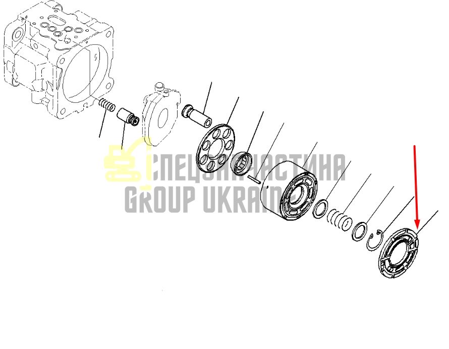 Komatsu 708-1S-13230 Розподільча шайба R для гідравліки LPV30 Handok