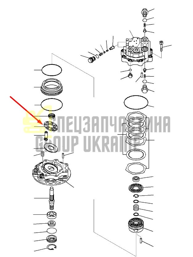 Пластина притискна 708-1S-13340 для гідравліки Komatsu LPV28 Handok