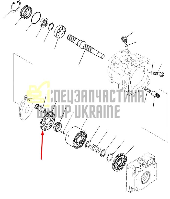 Пластина притискна 708-1S-13360 для гідравліки Komatsu LPV30
