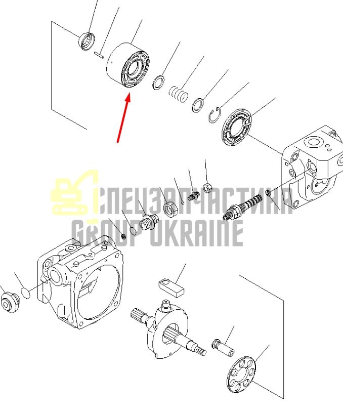 Блок циліндрів 708-1T-13110 для гідравліки Komatsu LPV45 Handok