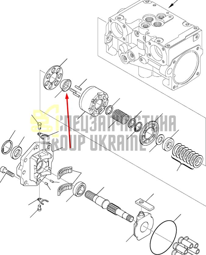 Блок циліндрів та розподільна шайба L 708-21-00070 для гідравліки Komatsu HPV35 Handok