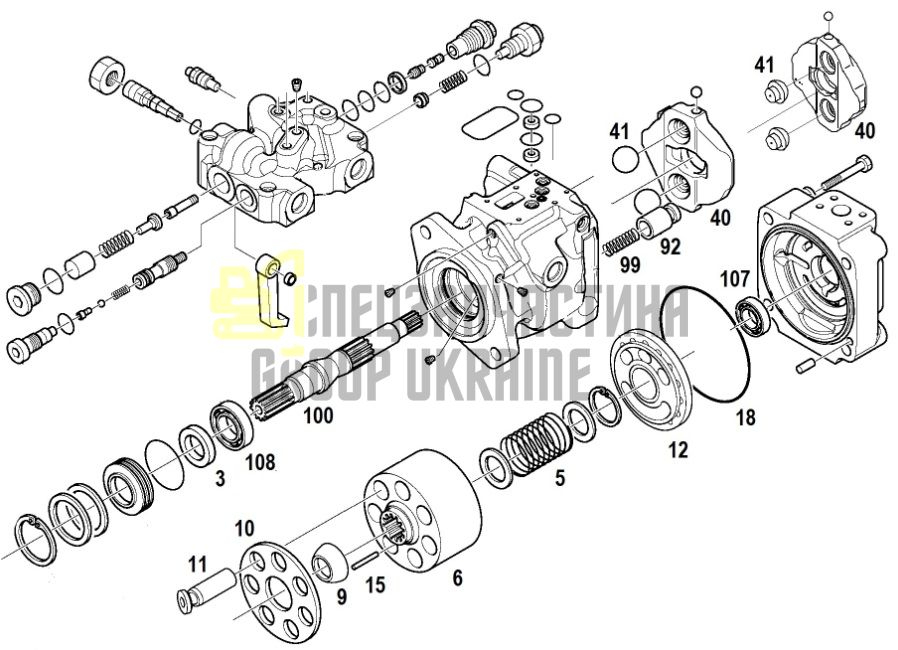 Komatsu 708-1U-00111 Гідронасос WB97S-5, WB93S-5
