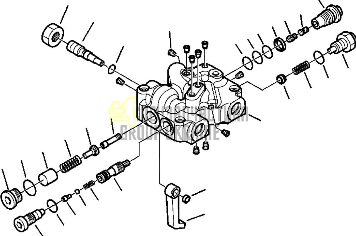 708-1U-03331 Клапан у зборі Komatsu PC600, PC650, PC700
