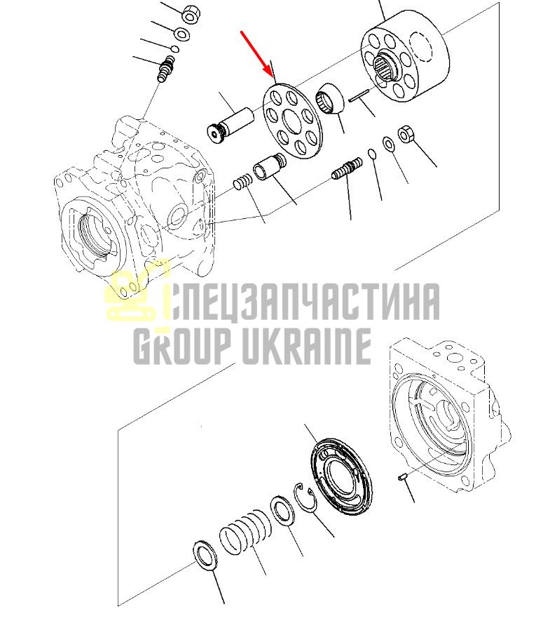 708-1U-13341 Притискна пластина Komatsu PC600, PC650, PC700