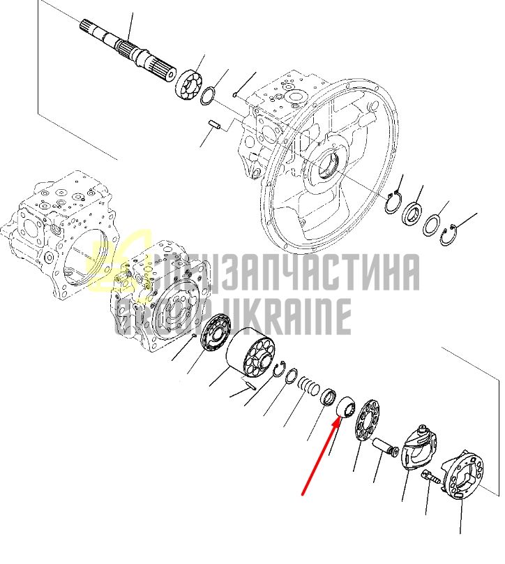 Сферична втулка 708-2G-13510 Komatsu HPV140 Handok