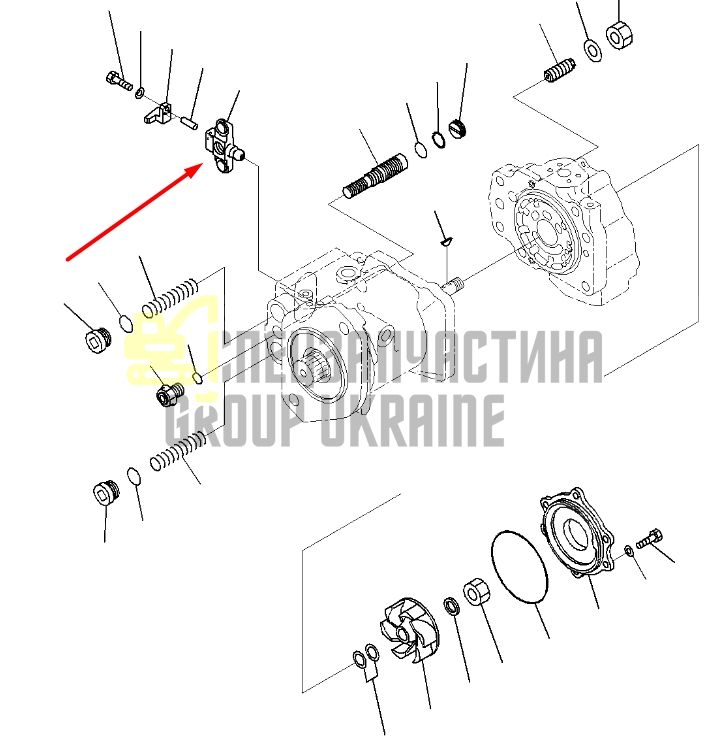 Палець серво-поршня 708-2H-24220 для гідравліки Komatsu HPV132 Handok
