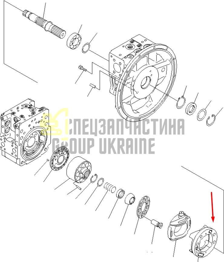 Супорт люльки 708-2L-06262 для гідравліки Komatsu HPV112 Handok