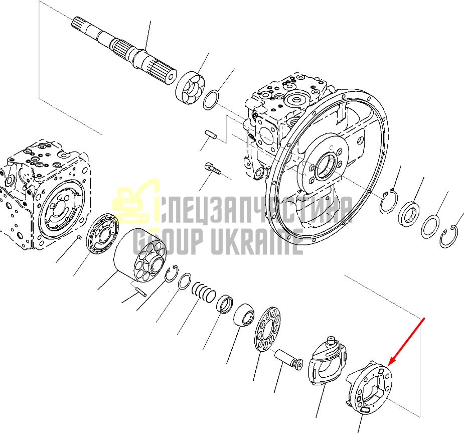 Komatsu 708-2L-06630 Супорт люльки для гідравліки HPV95 Handok
