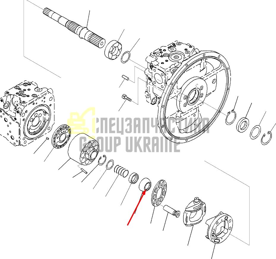 Сферична втулка 708-2L-23351 для гідравліки Komatsu HPD56 Handok