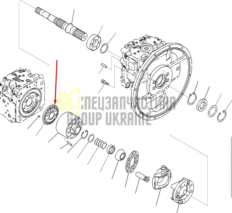 Розподільна шайба R 708-2L-33170 для гідравліки Komatsu HPV95 Handok