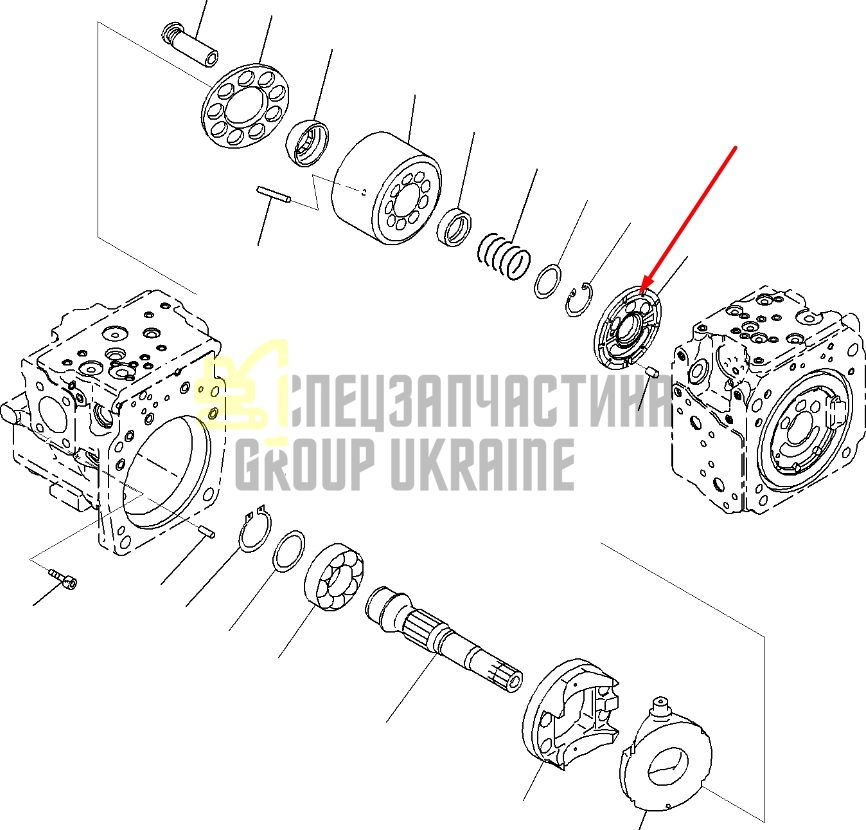 Шайба розподільна L 708-2L-33180 для гідравліки Komatsu HPV95 Handok