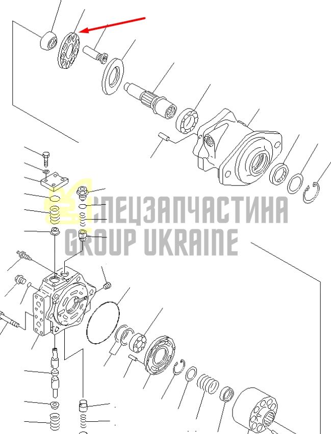 Пластина притискна 708-2L-23340, 708-2L-3334 для гідравліки Komatsu HPV95
