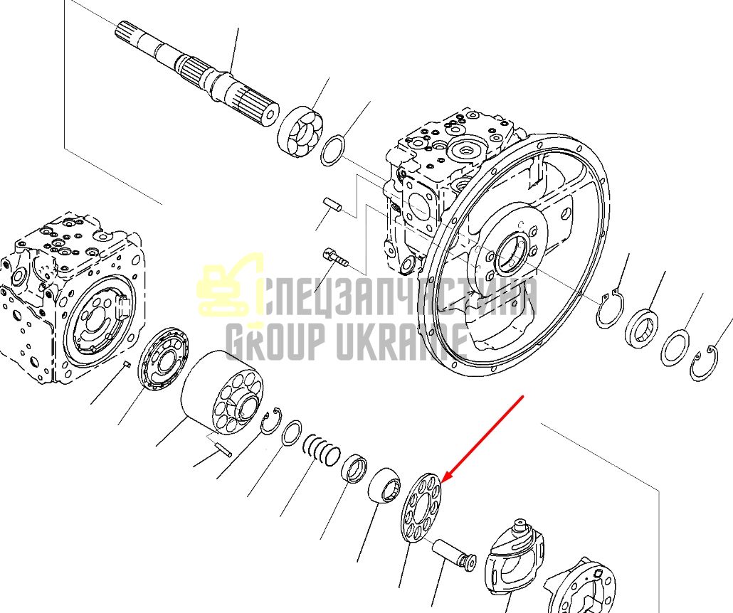Пластина притискна 708-2L-33350 для гідравліки Komatsu HPV95