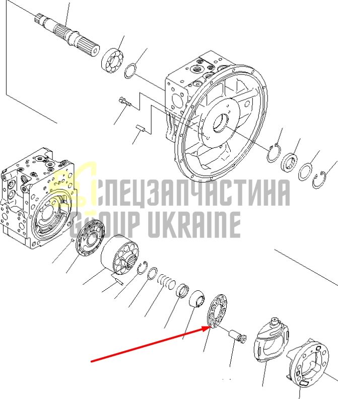 Пластина притискна 708-2L-43340 для гідравліки Komatsu HPV112 Handok