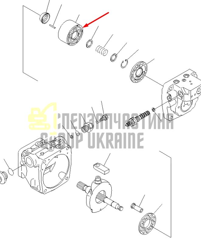 Блок циліндрів 708-3S-13110 для гідравліки Komatsu LPD25 Handok