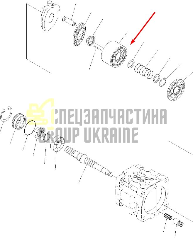 Блок циліндрів 708-3S-13130 для гідравліки Komatsu LPD28 Handok