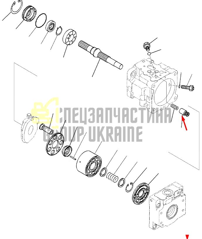 Серво-поршень 708-3S-14250 для гідравліки Komatsu LPD28