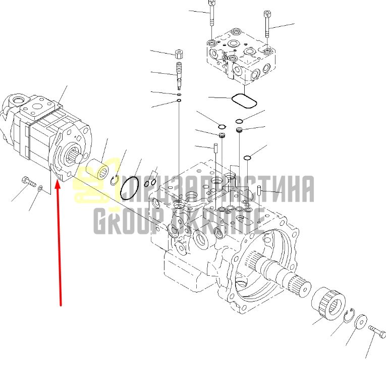 Komatsu 708-3T-04620 Насос шестерний для PC70, PC78