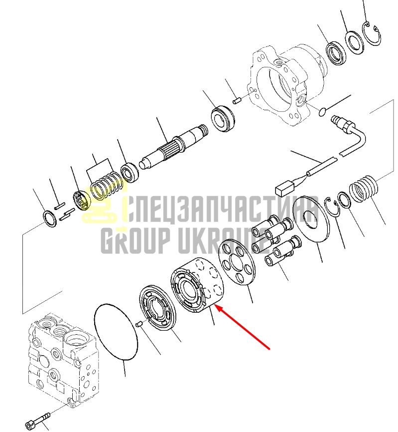 Блок циліндрів 708-7S-13130 для гідравліки Komatsu D51 fan motor