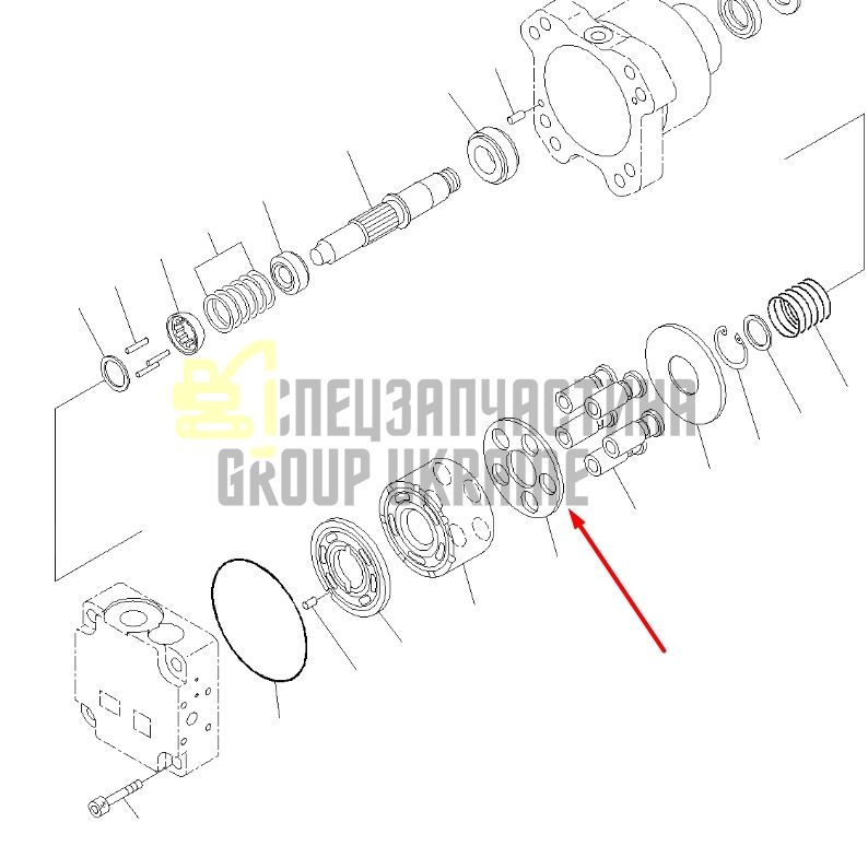 Пластина притискна 708-7S-13360 для гідравліки Komatsu D51 fan motor