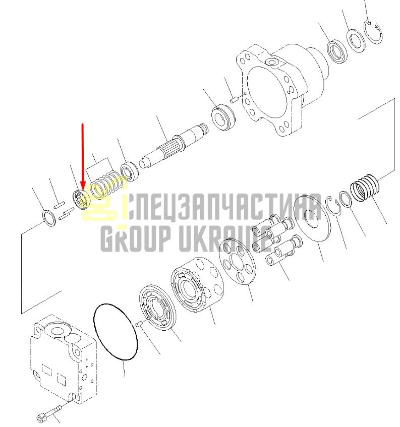 Сферична втулка 708-7S-13550 для гідравліки Komatsu D51 fan motor