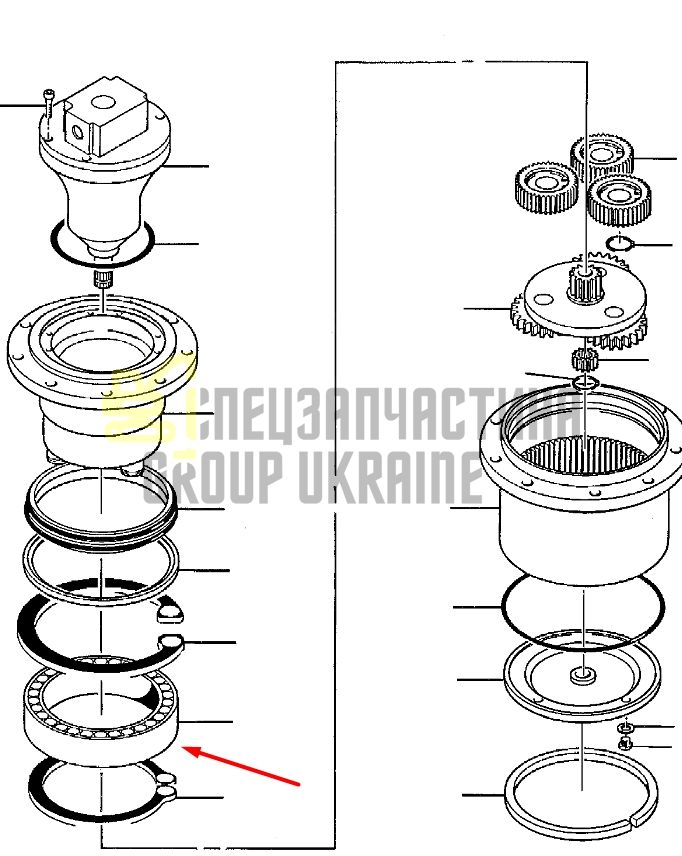 843200419 Підшипник редуктора ходу KOMATSU PC35R