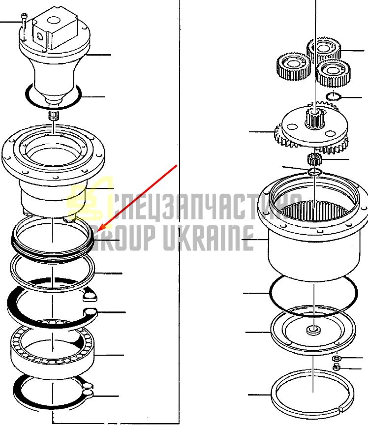 843200422 Сальник бортового редуктора Komatsu PC20R даукон, ущільнення