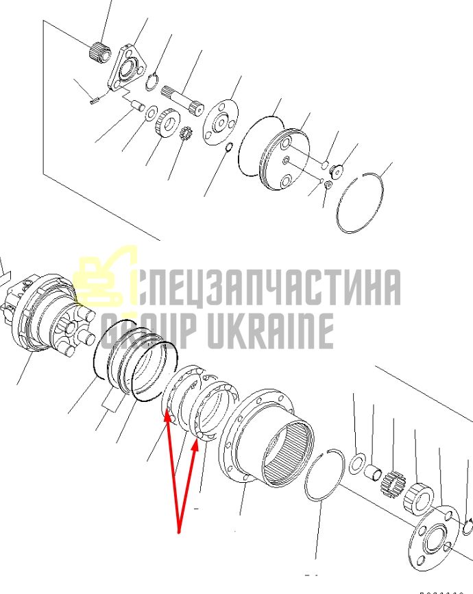 Радіальний підшипник валу FU110BA14S1 для KOMATSU PC20MR