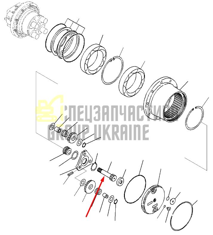 FUFZD8718-1-09 Вал головної передачі KOMATSU PC27MR